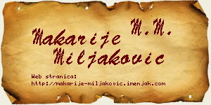 Makarije Miljaković vizit kartica